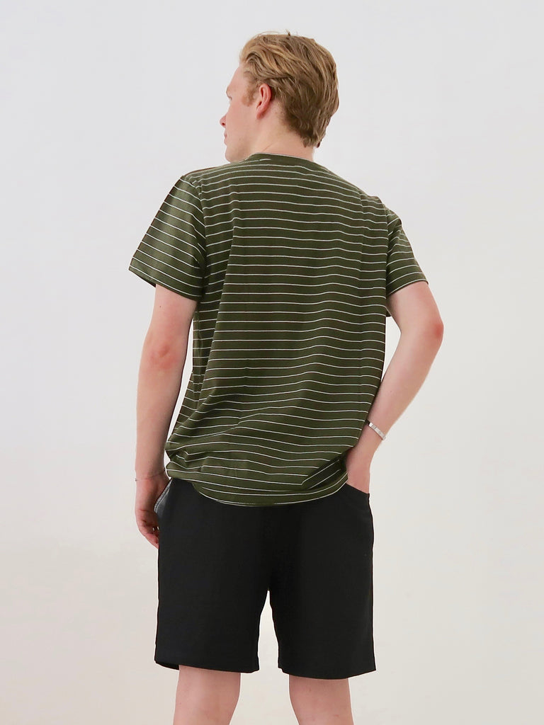 Men's Classic T-shirt (Olive Stripe)