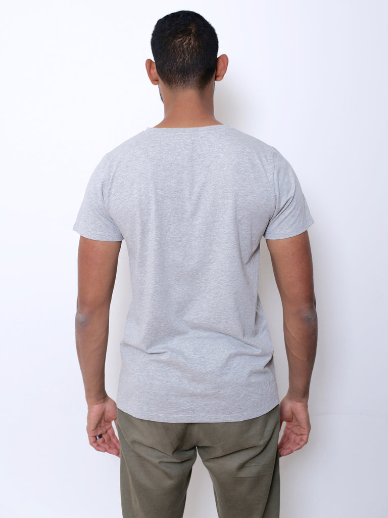 Men's Cotton T-shirt with Pocket (Grey)